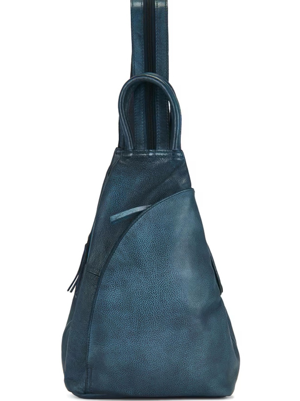 Free People Teal Blue Leather Sling Backpack